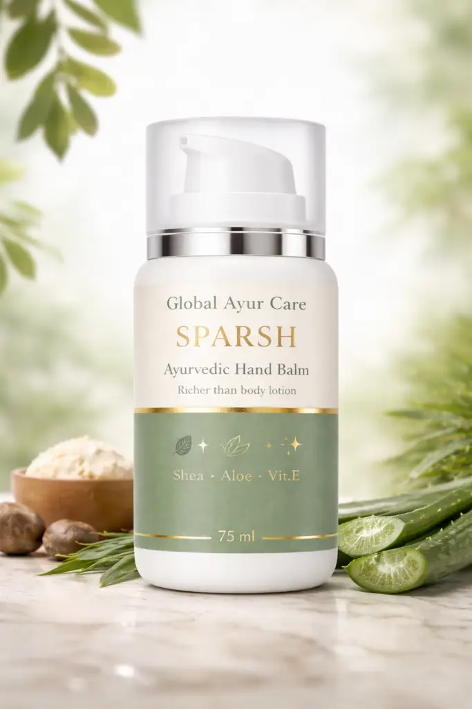 ayurvedic hand balm and natural ingredients
